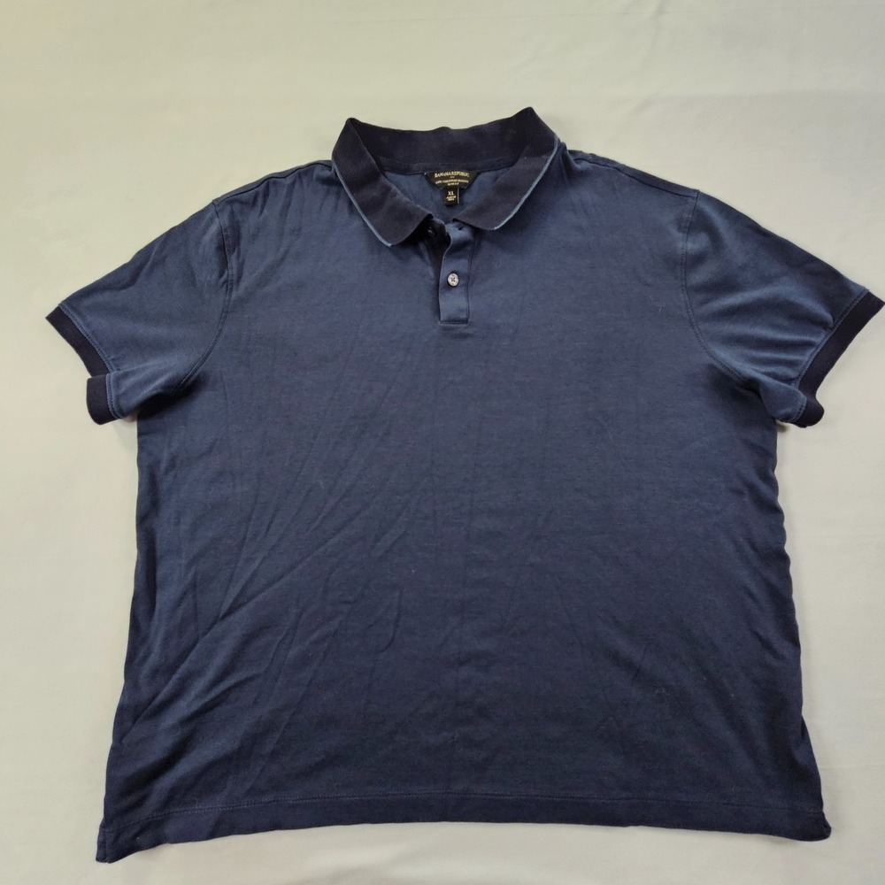 Banana Republic Luxe Touch Performance Blue Slim Fit Polo Shirt Men's XL